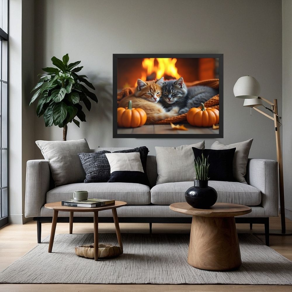 Art mural Chats Automnal