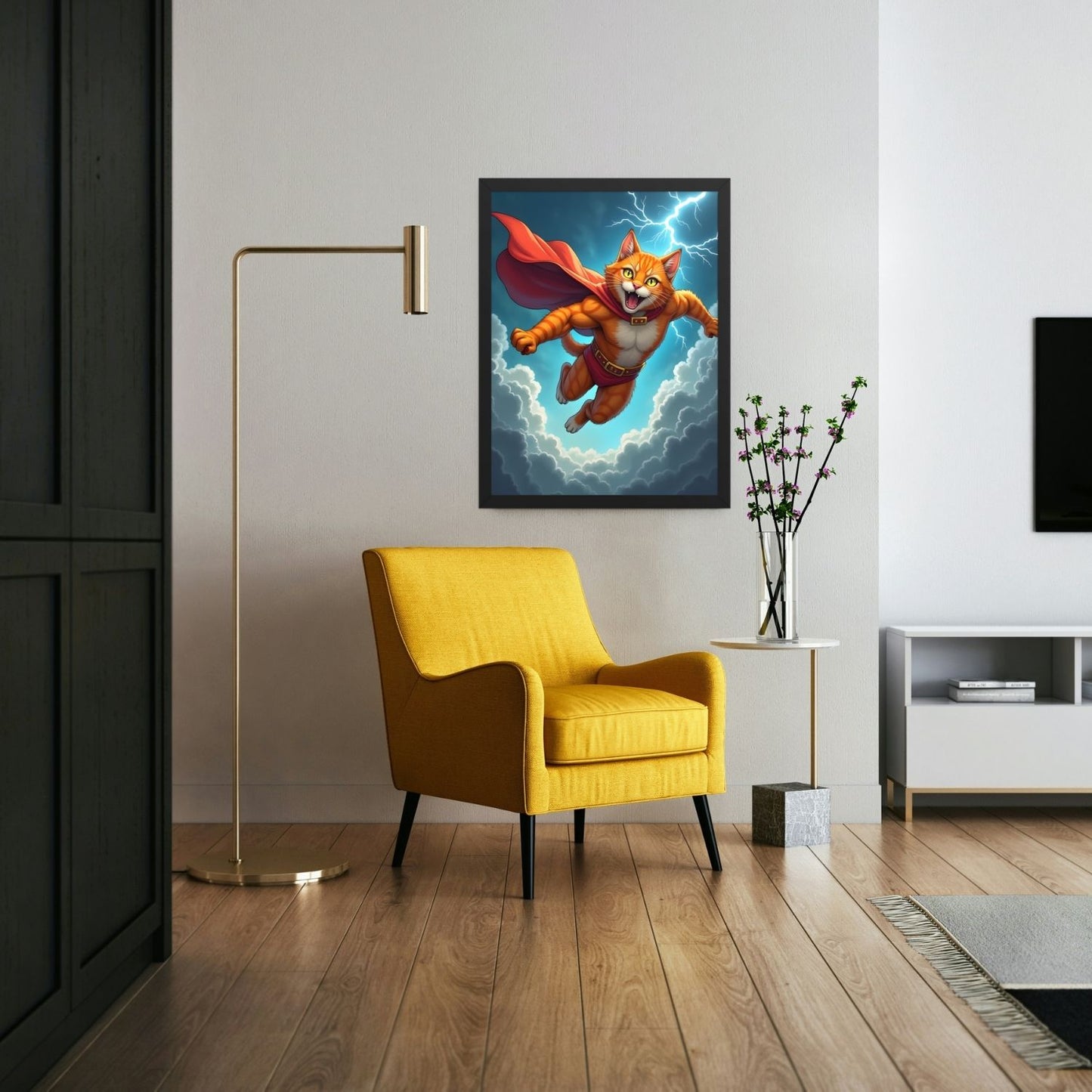 Art mural Chat Superhéros