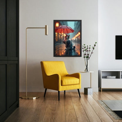 Art mural Chat Pluvieux