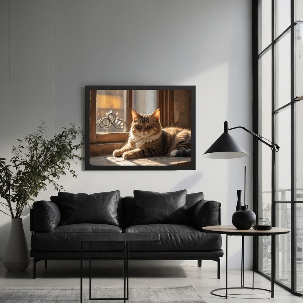 Œuvre murale Chat Apaisé