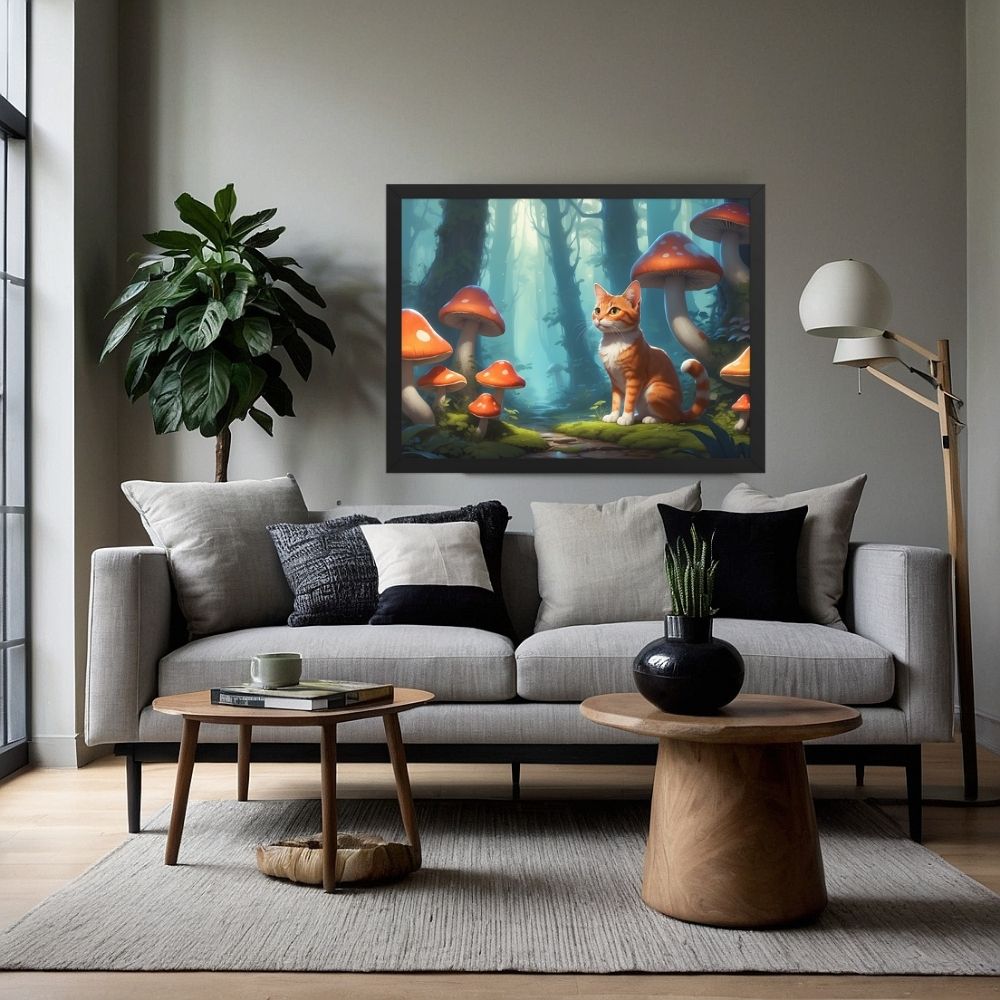 Art mural Chat Forêt