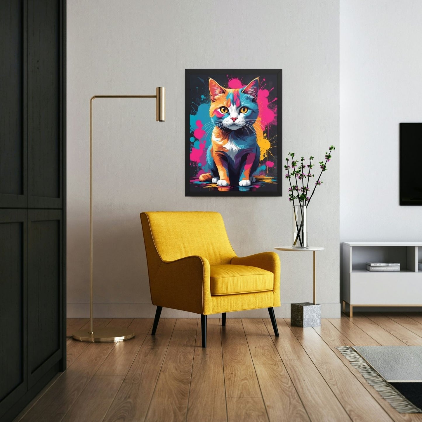 Art mural Chat Coloré