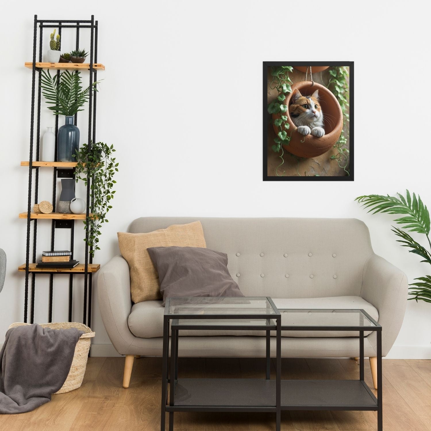Œuvre murale Chat Végétal