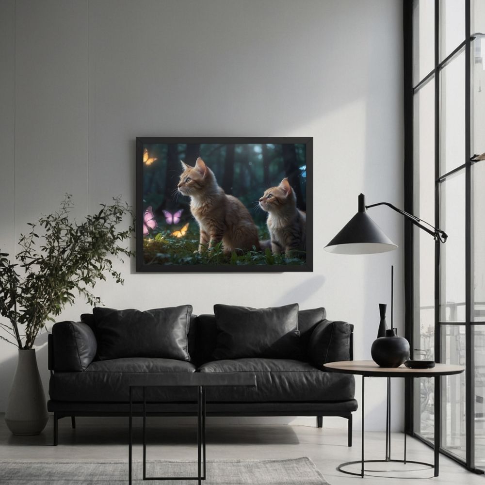 Œuvre murale Chaton Féérique