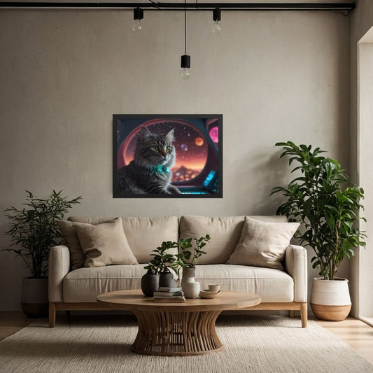 Cadre mural Chat Cosmique