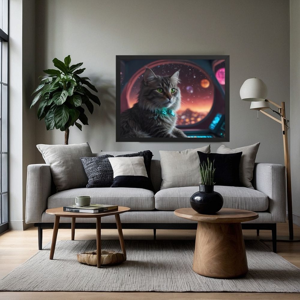 Art mural Chat Cosmique