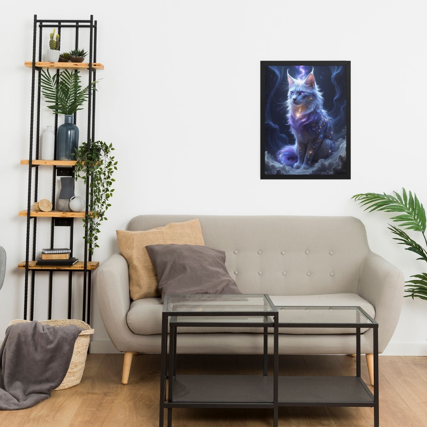Œuvre murale Chat Astral