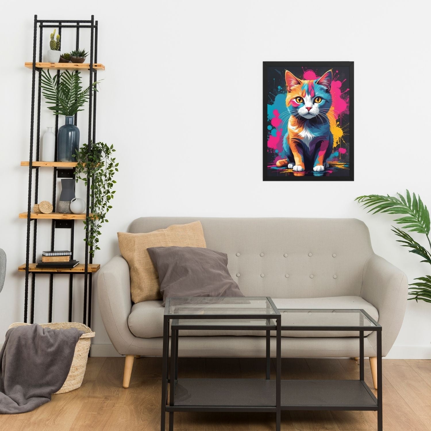 Œuvre murale Chat Coloré