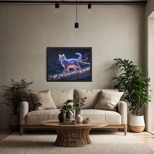 Cadre mural Chat Cosmique Fantastique 