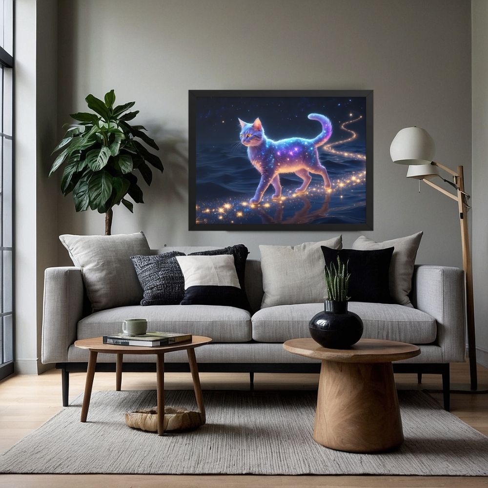 Art mural Chat Cosmique Fantastique 
