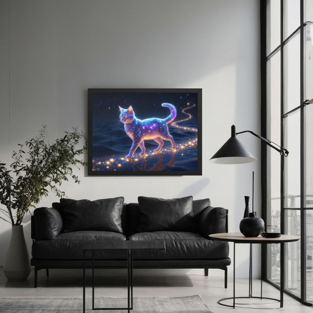 Œuvre murale Chat Cosmique Fantastique 