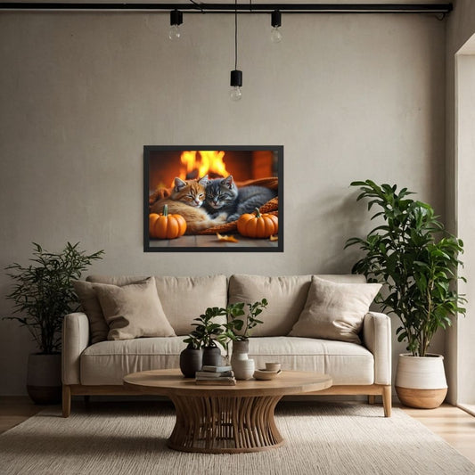 Cadre mural Chats Automnal