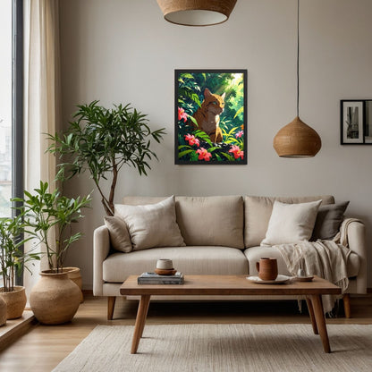 Cadre mural Chat Floral