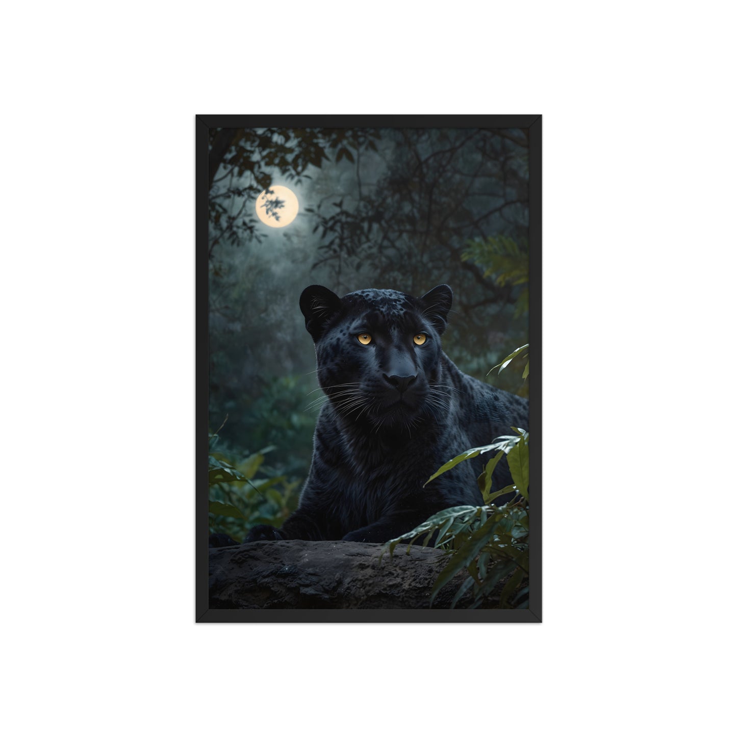 Tableau Léopard Noir Nocturne