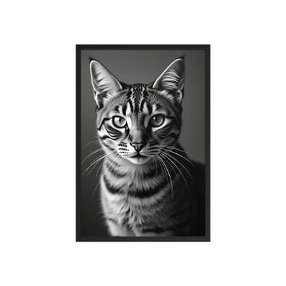 Tableau Chat Énigmatique Monochrome 