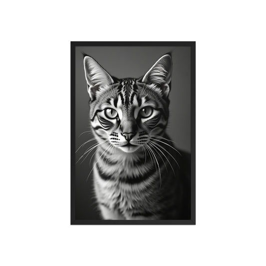 Tableau Chat Énigmatique Monochrome 