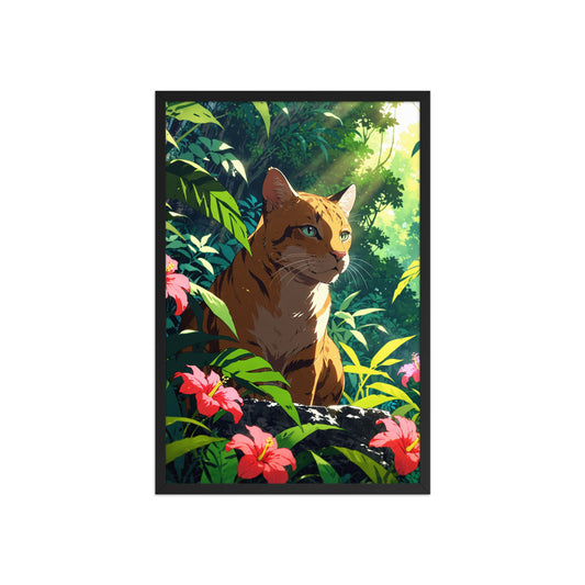 Tableau Chat Floral
