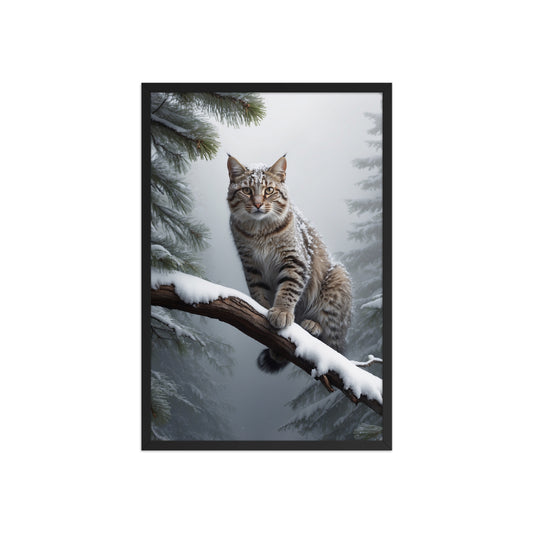 Tableau Chat Hivernal