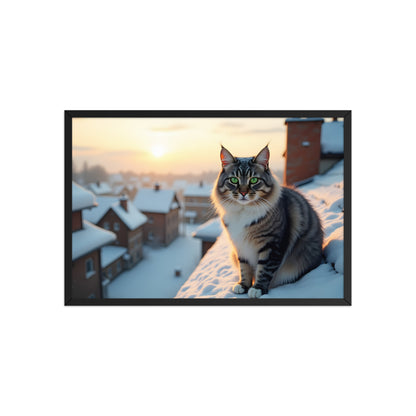 Tableau Chat Hivernal Réaliste 