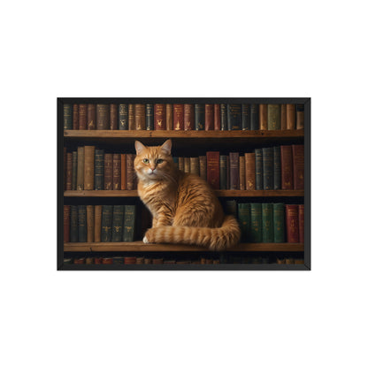 Tableau Chat Erudit Bibliophile 