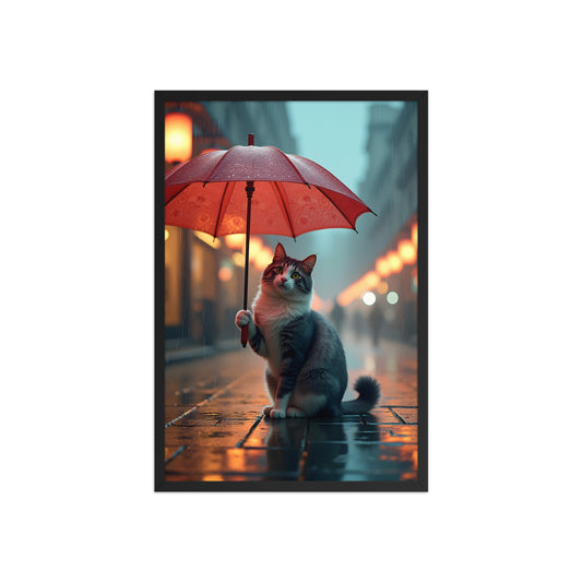 Tableau Chat Pluvieux